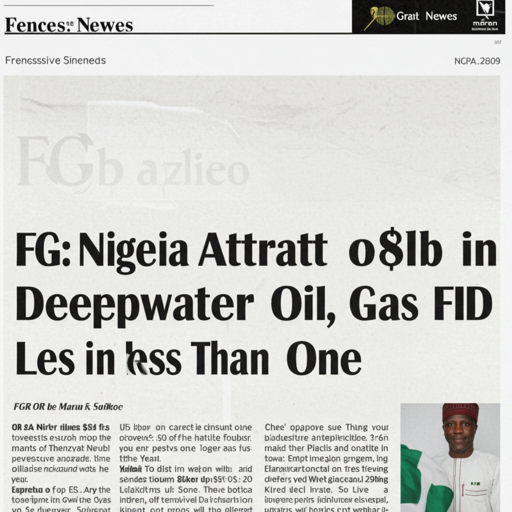 FG: Nigeria Attracted over $8bn in Deepwater Oil, Gas FIDs in Less Than One Year